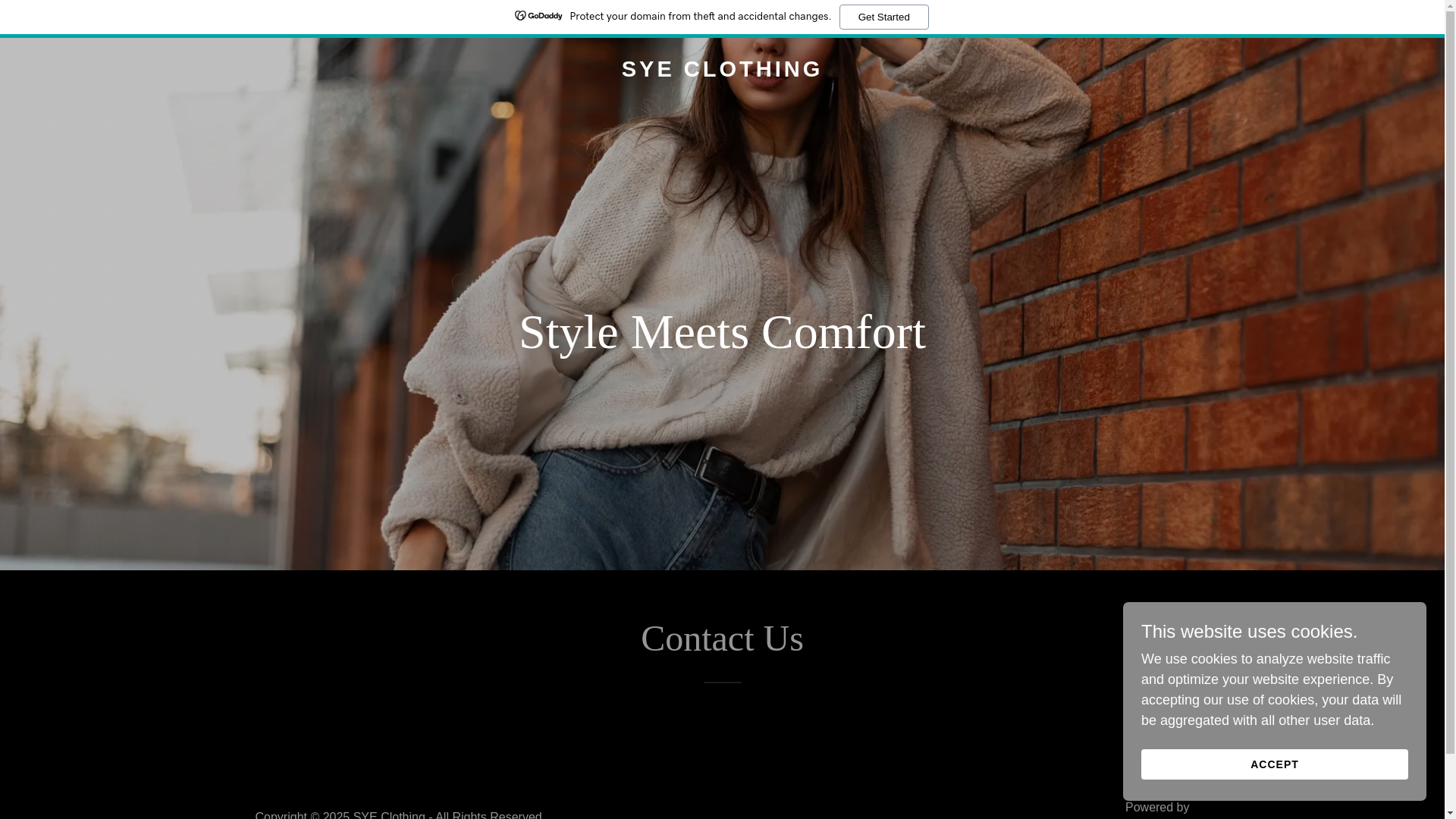 website screenshot of https://syeclothing.com/