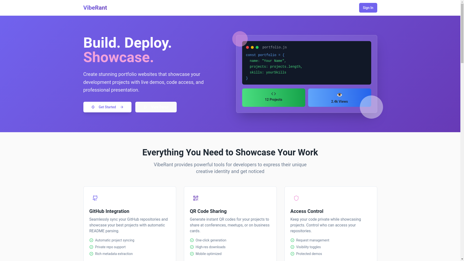 website screenshot of https://viberant.space/