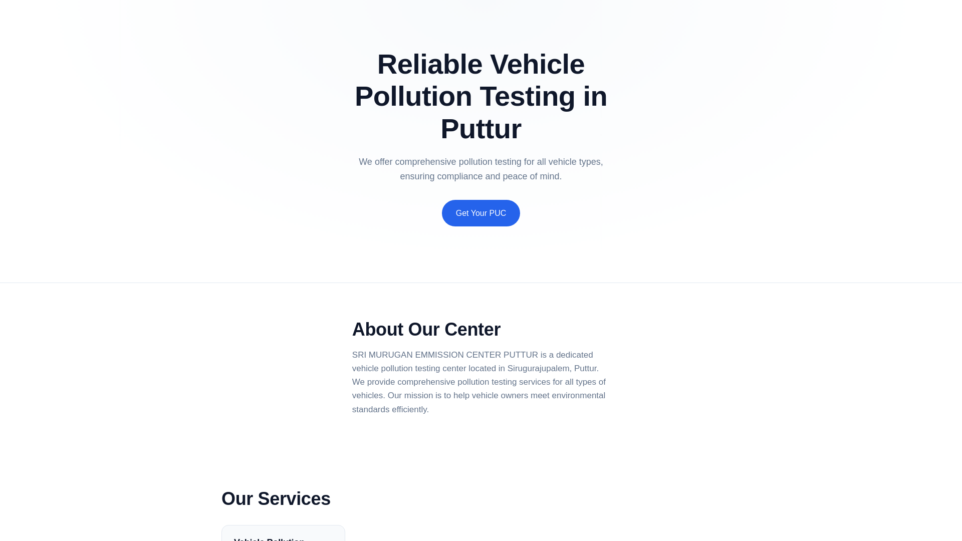 website screenshot of https://sri-murugan-emmission-center-puttur-rsk3lt.pages.dev/