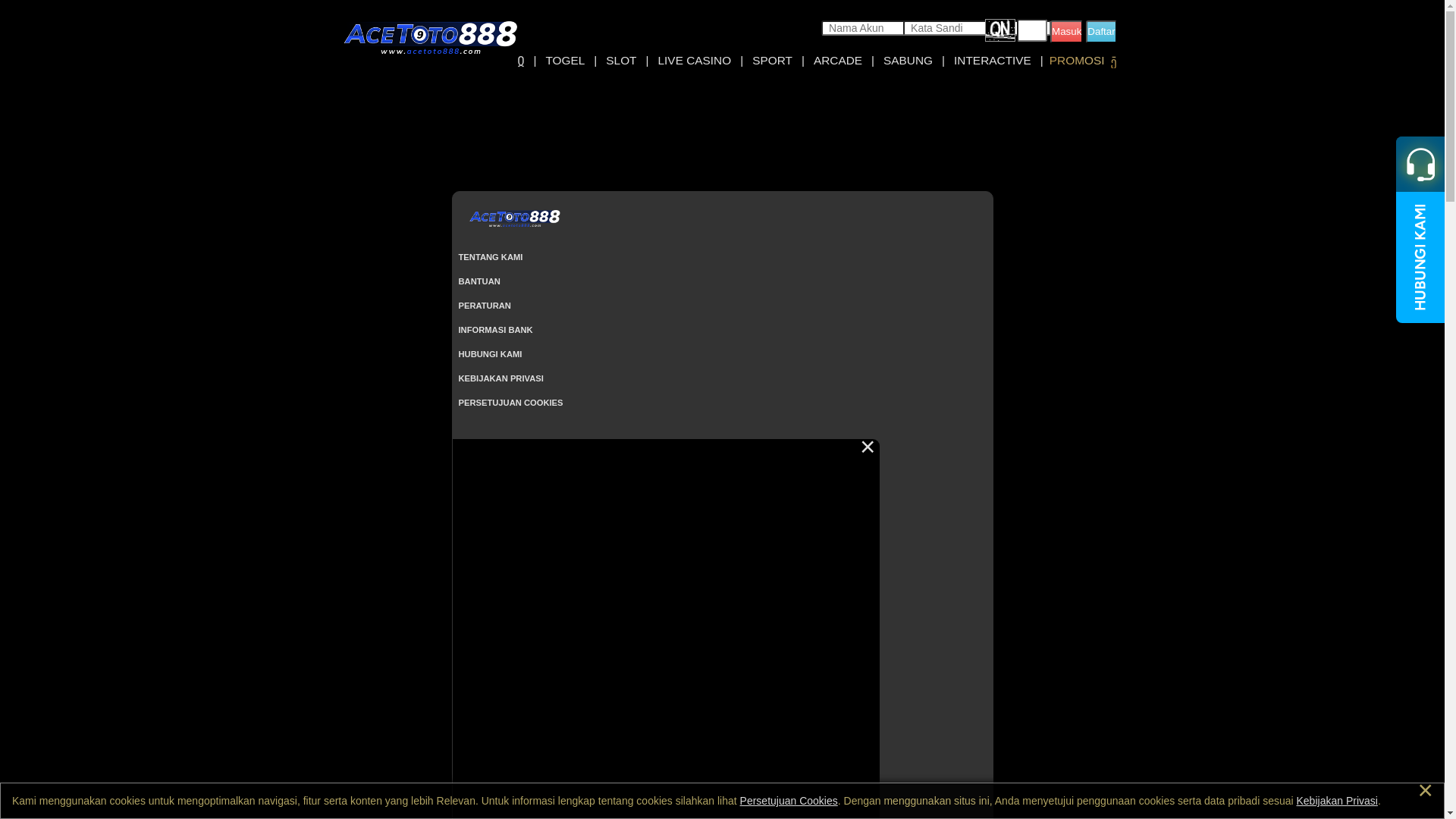 website screenshot of https://acetot0888a.win/