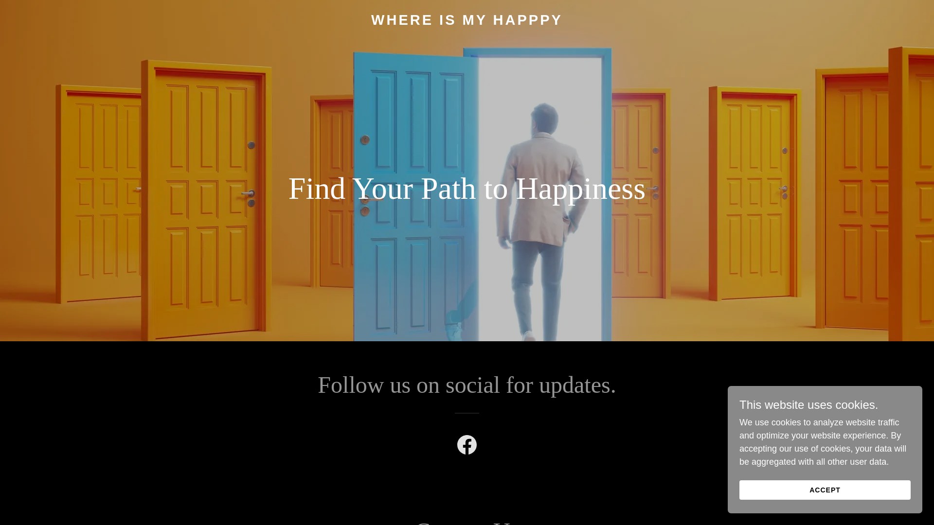website screenshot of https://whereismyhapppy.com/