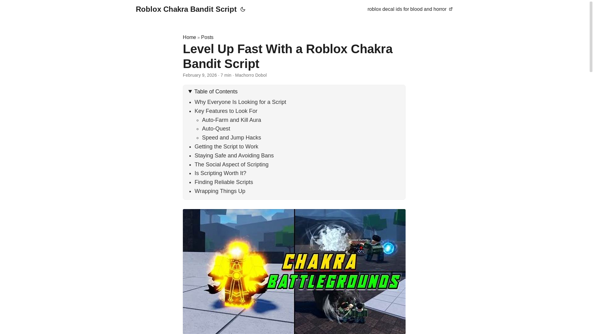 website screenshot of https://roblox-chakra-bandit-script.pages.dev/