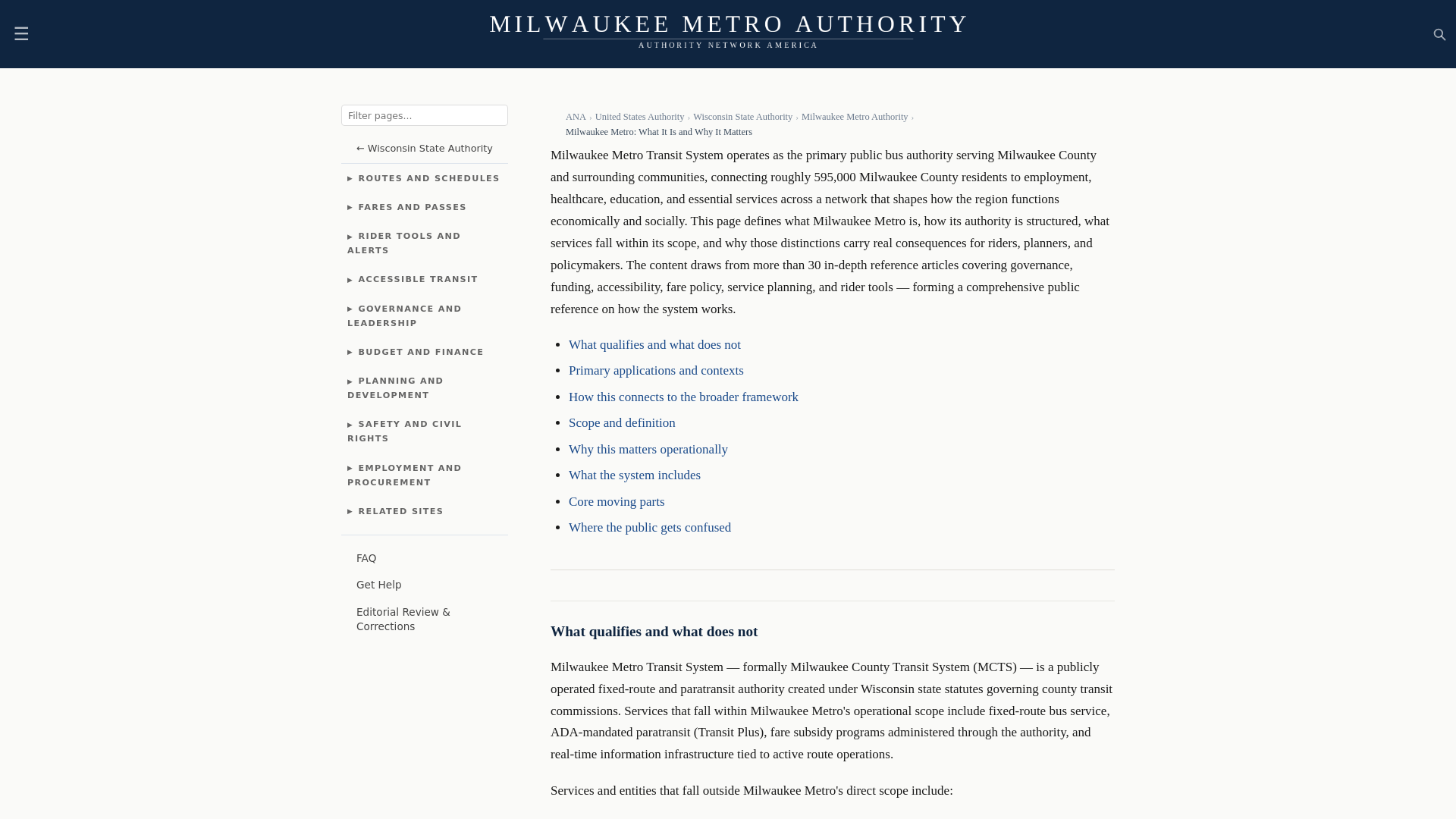website screenshot of https://milwaukeemetroauthority.com/