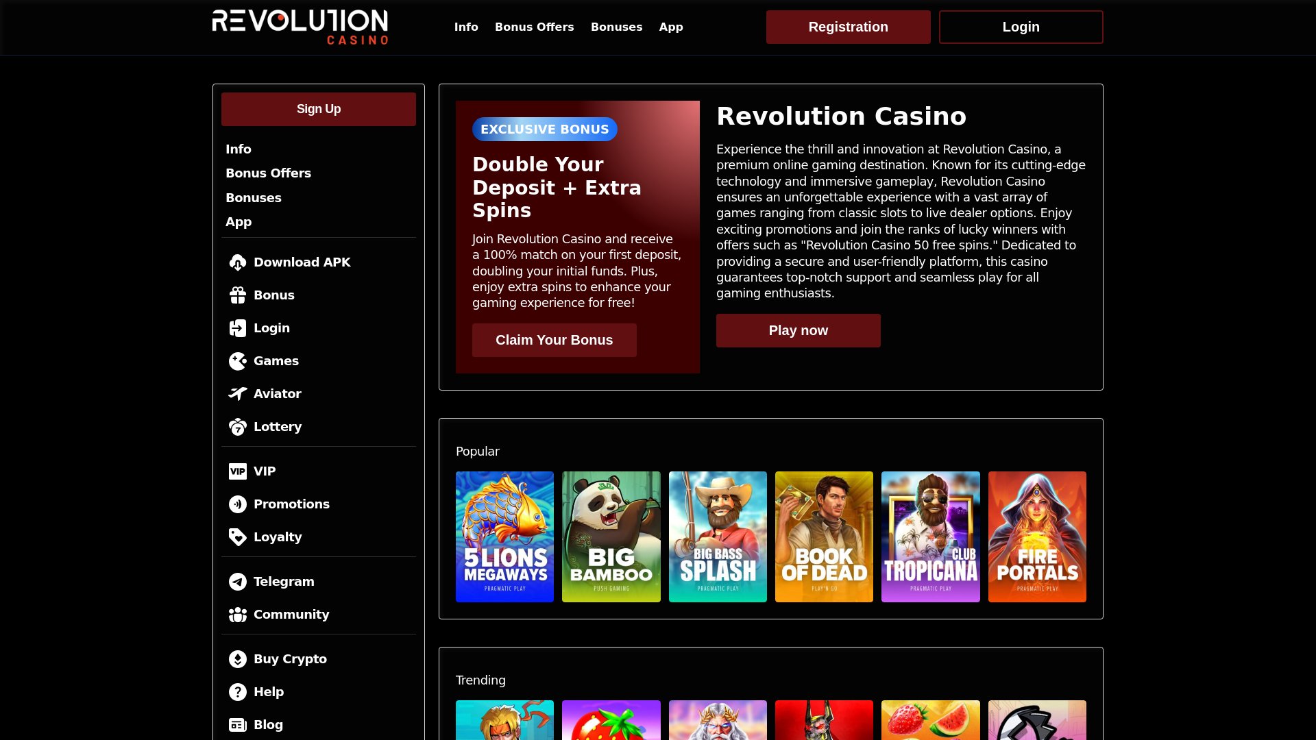 website screenshot of https://revolutioncasino-us.pages.dev/