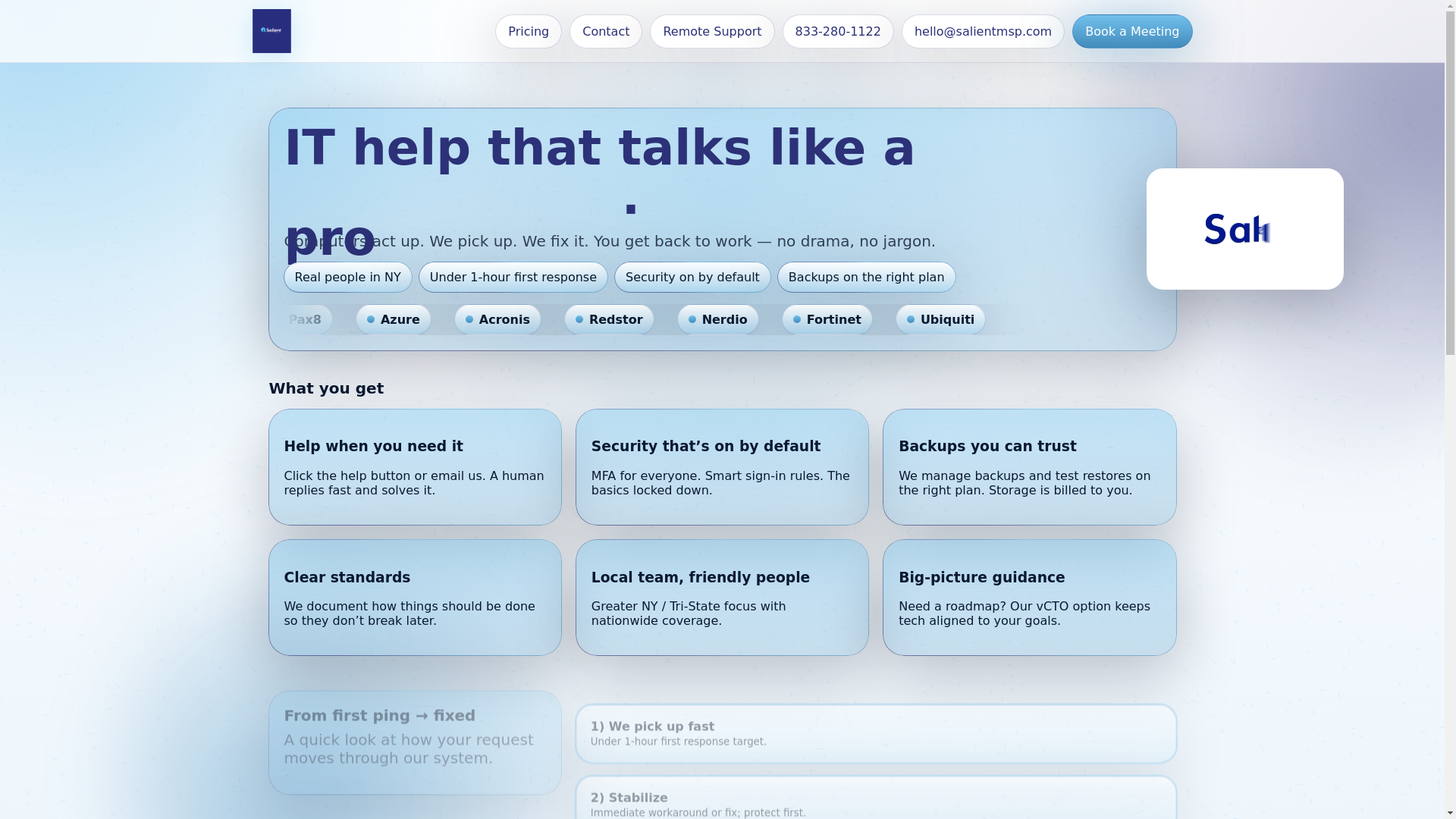 website screenshot of https://salientwebsite.pages.dev/