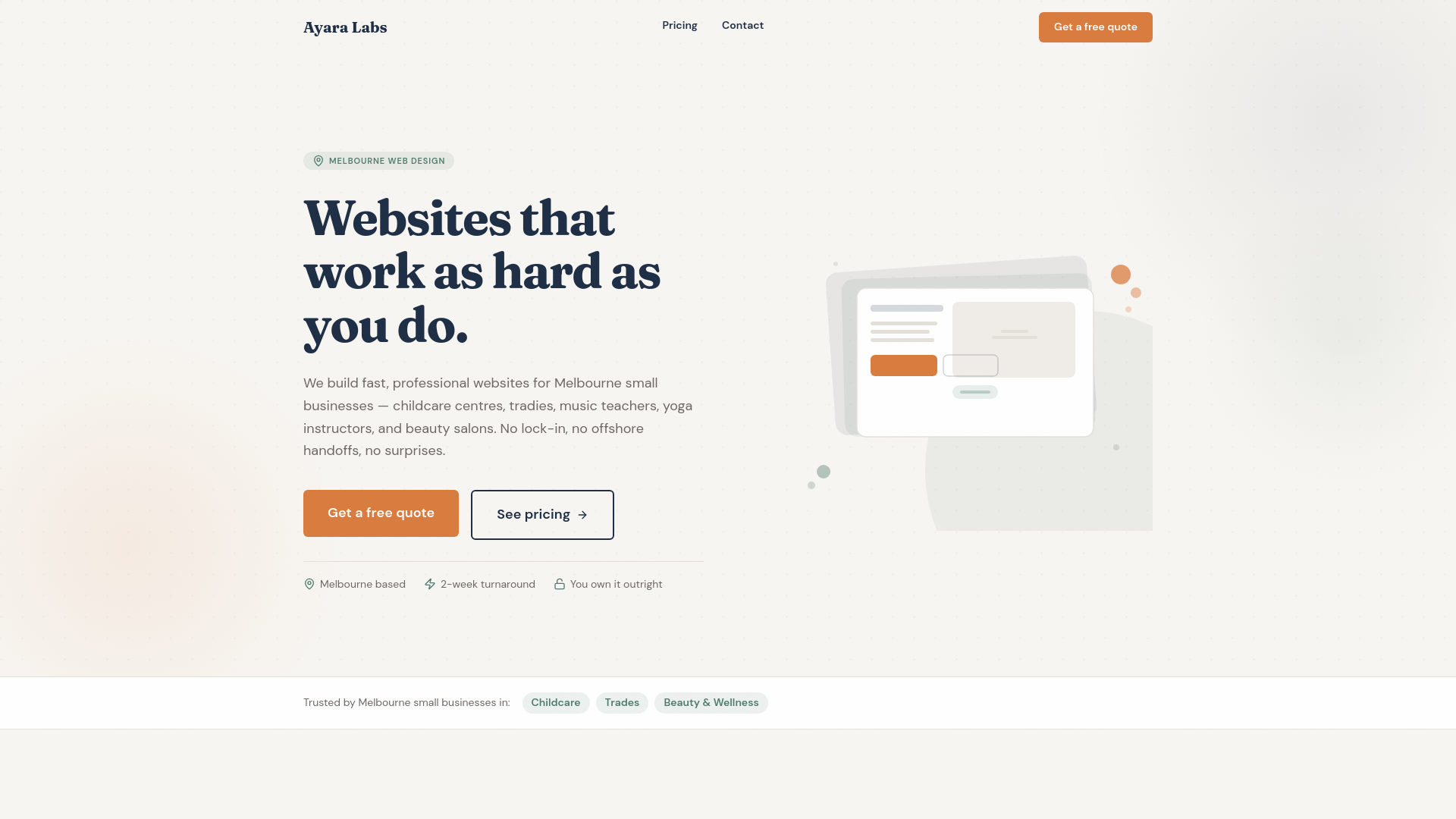 website screenshot of https://ayara-labs.pages.dev/
