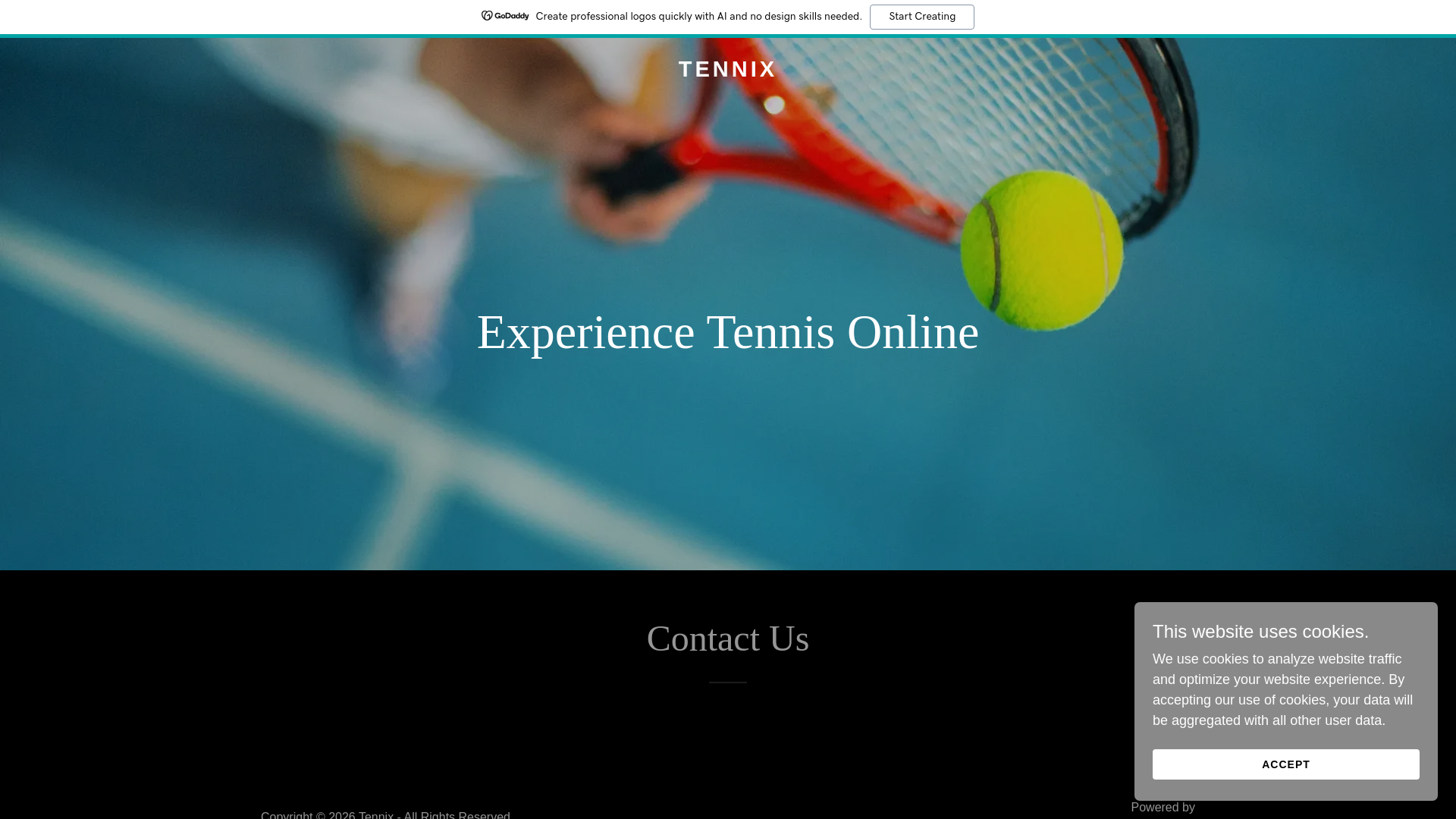 website screenshot of https://tennix.in