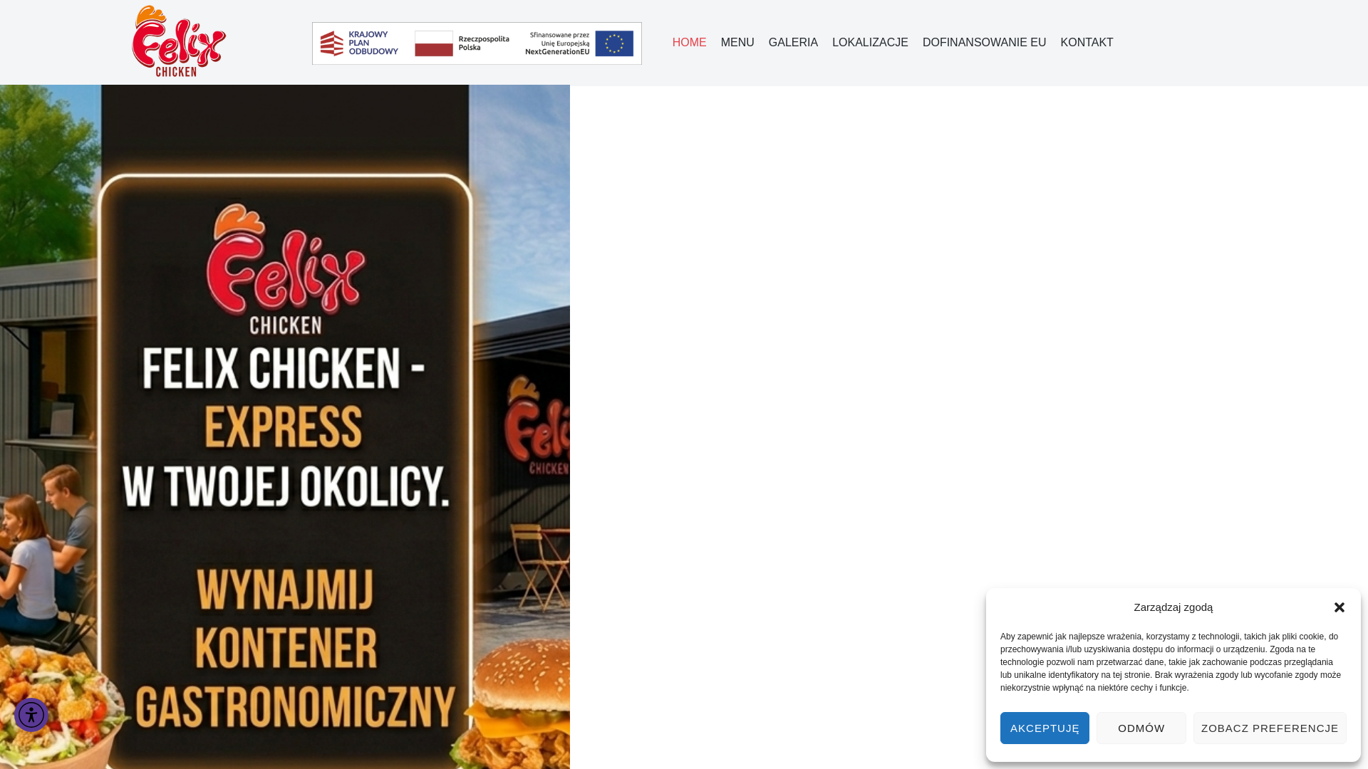 website screenshot of https://felixchickenexpress.pl