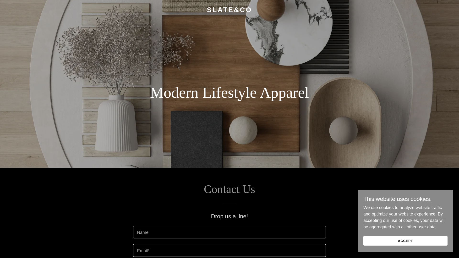 website screenshot of https://shopslateandco.com/