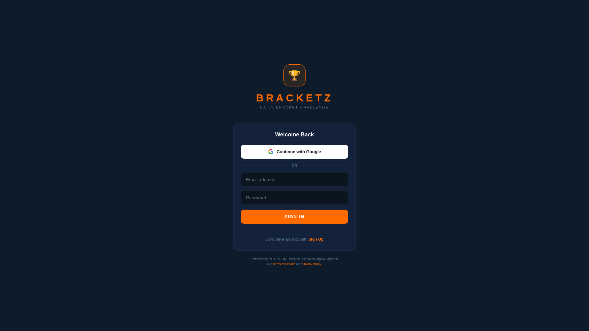 website screenshot of https://playbracketz.com/