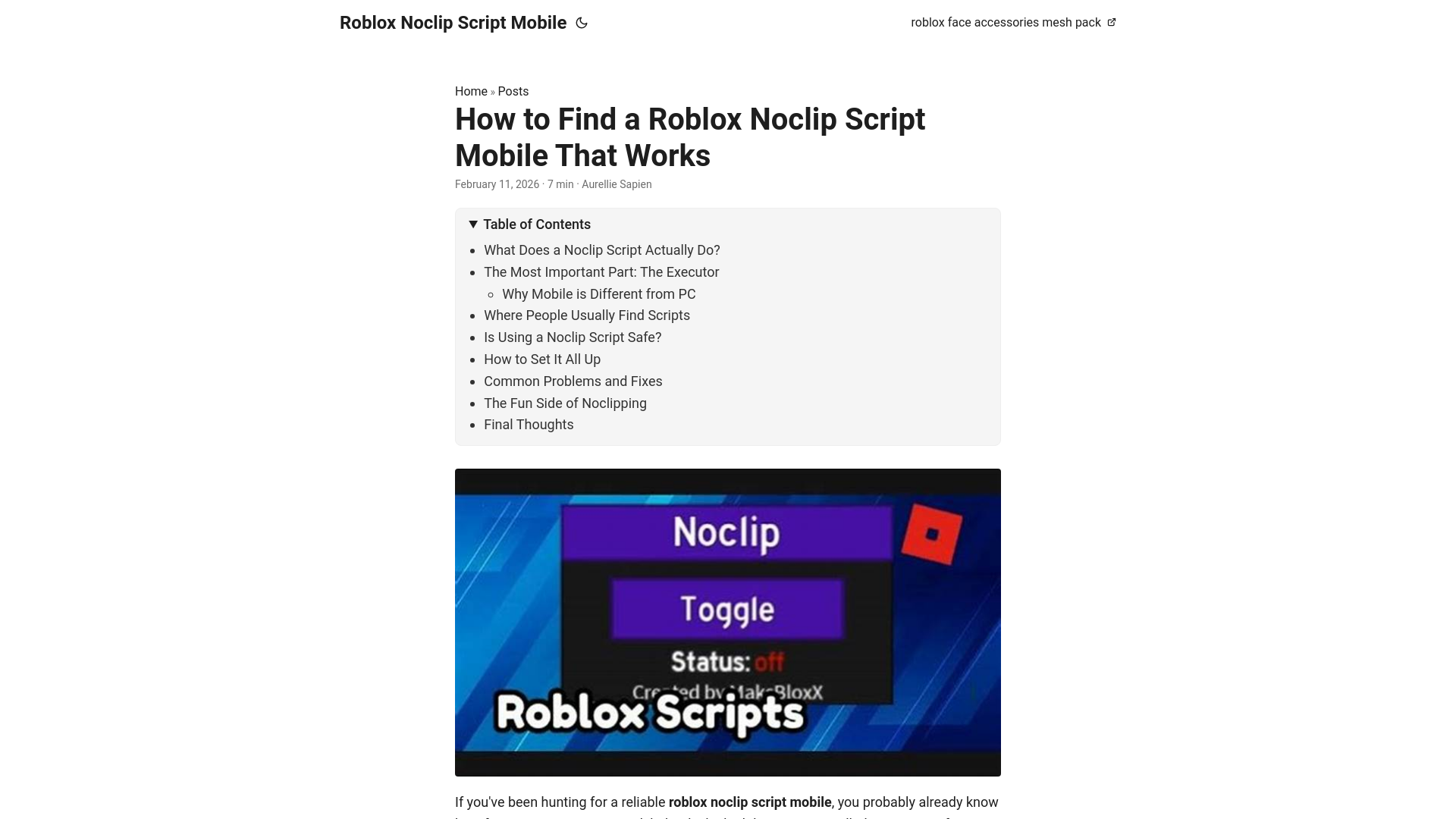 website screenshot of https://roblox-noclip-script-mobile.pages.dev/