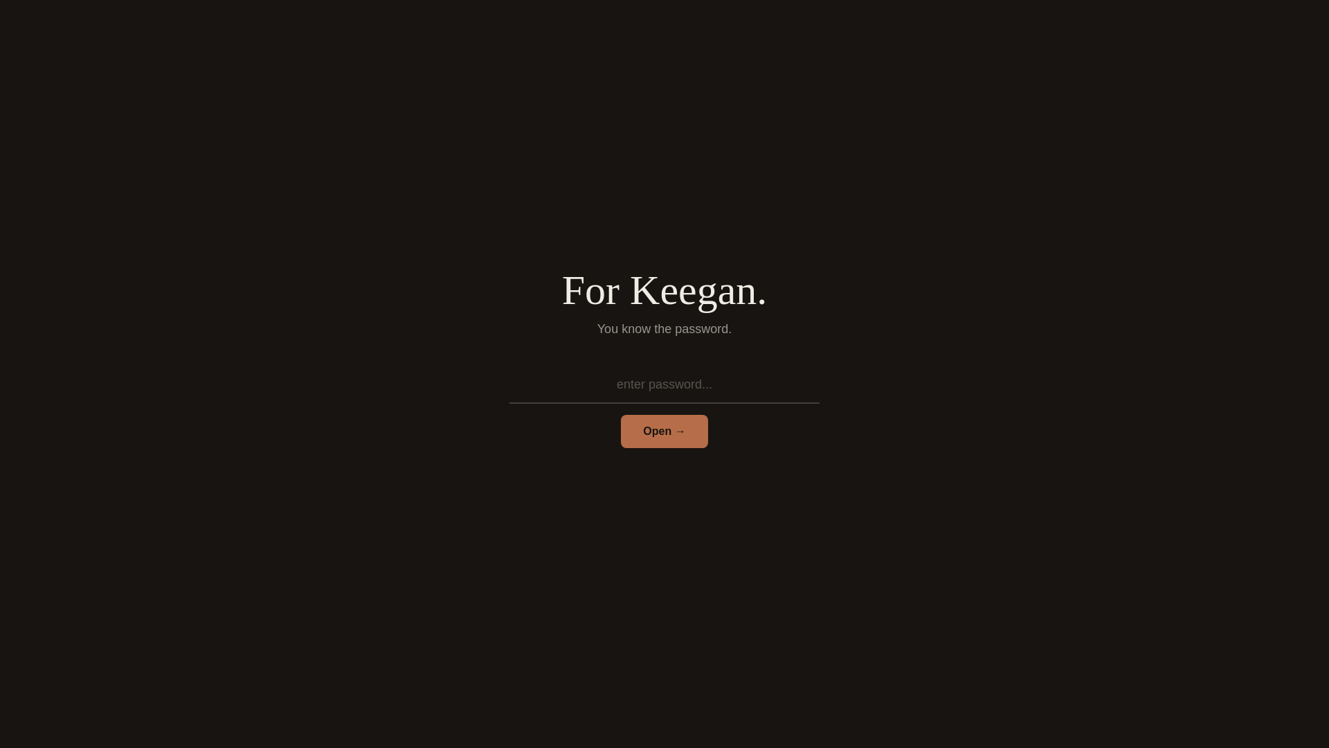 website screenshot of https://keeganis25.com/