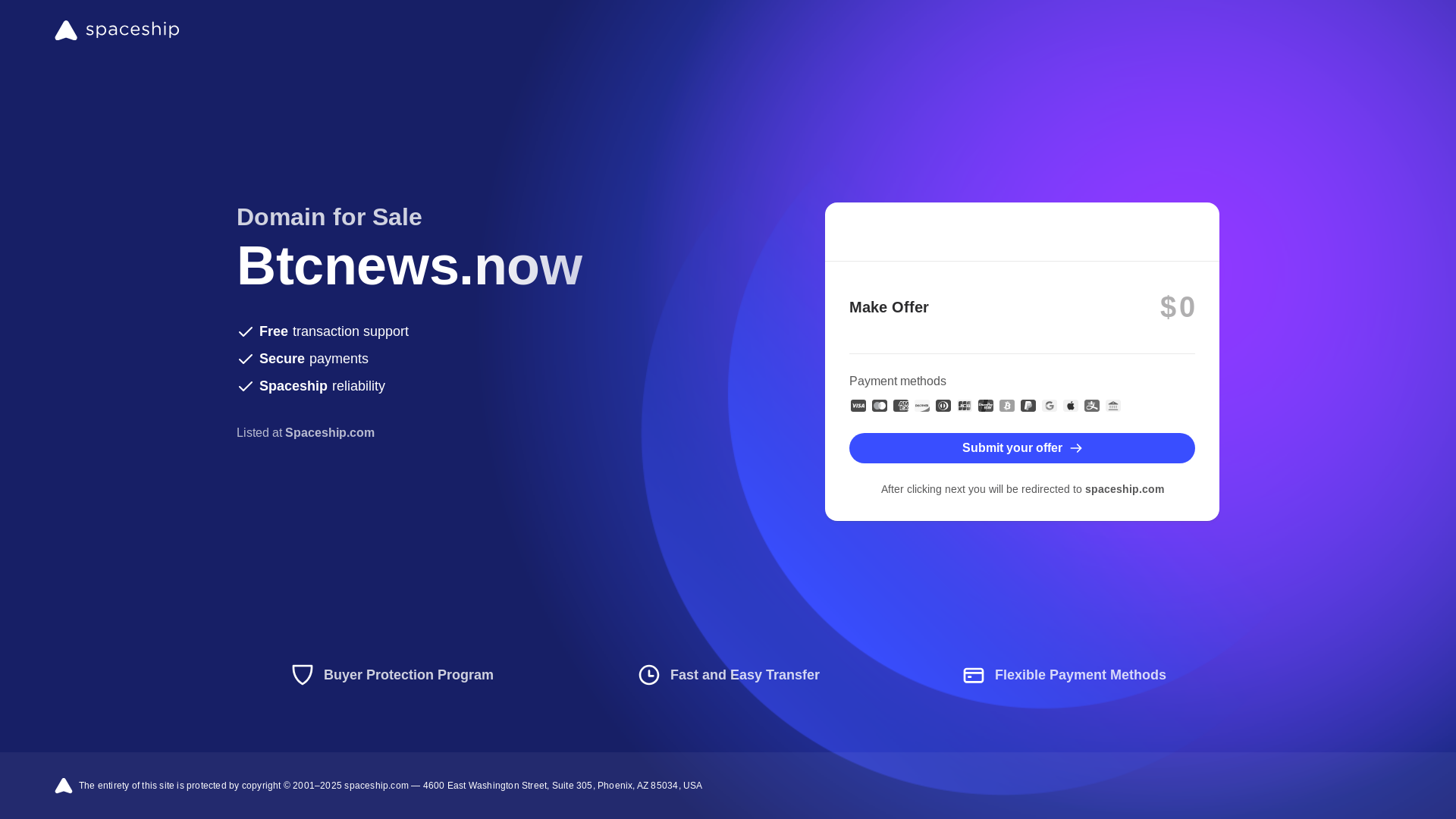website screenshot of https://btcnews.now/