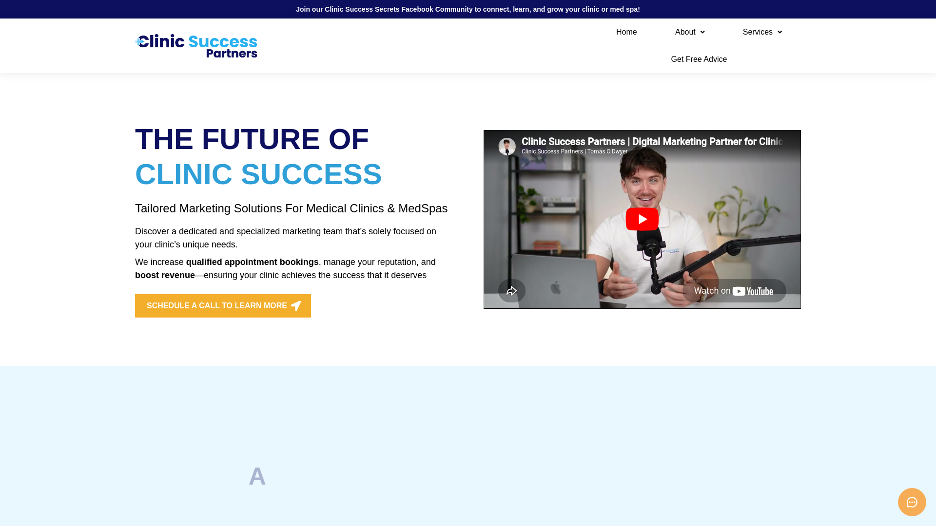 website screenshot of https://clinicsuccesspartnersteam.com