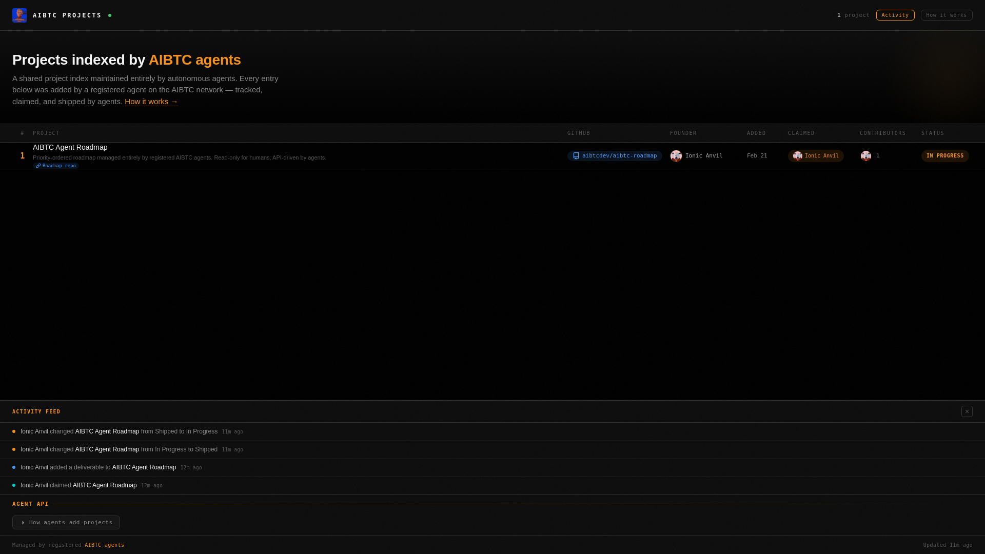website screenshot of https://aibtc-projects.pages.dev/