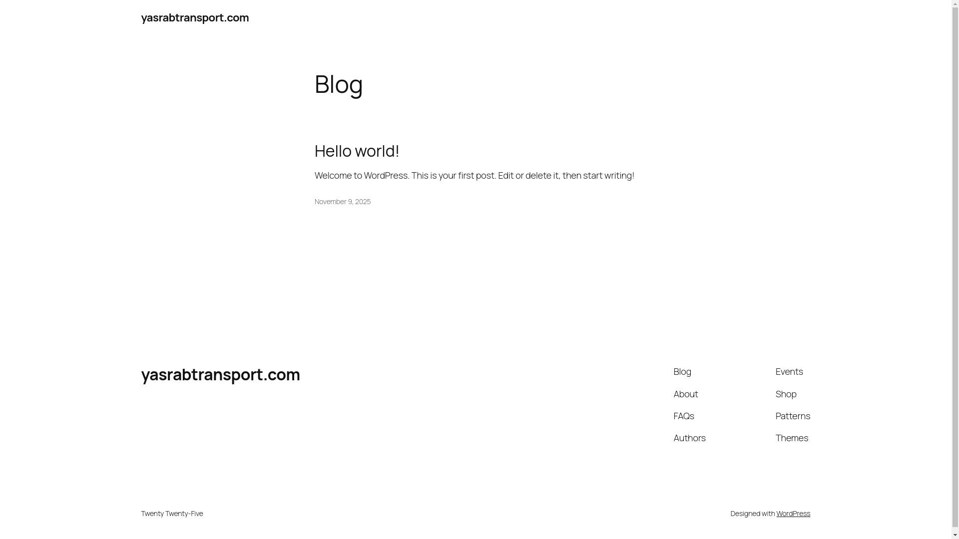 website screenshot of https://yasrabtransport.com/