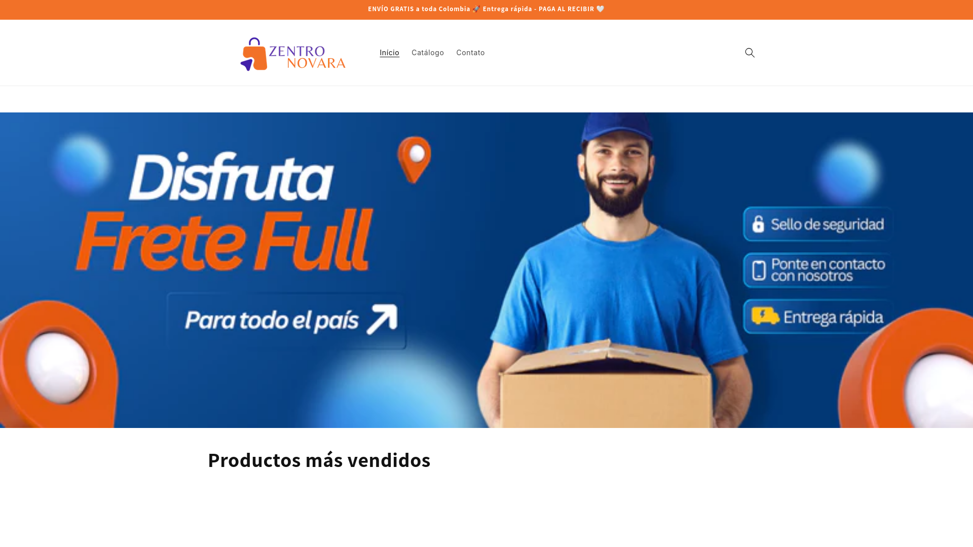 website screenshot of https://zentronovara.com