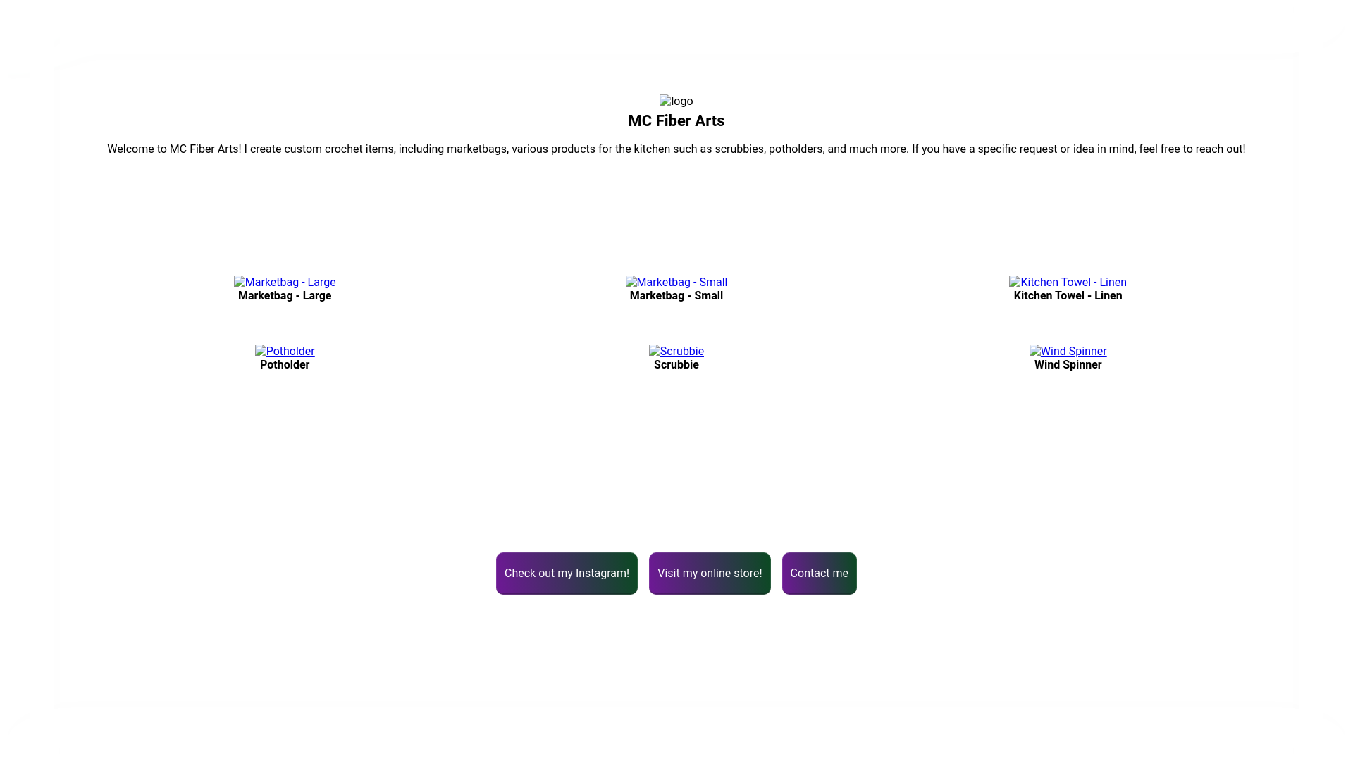 website screenshot of https://mc-fiber-arts-astrojs.pages.dev/
