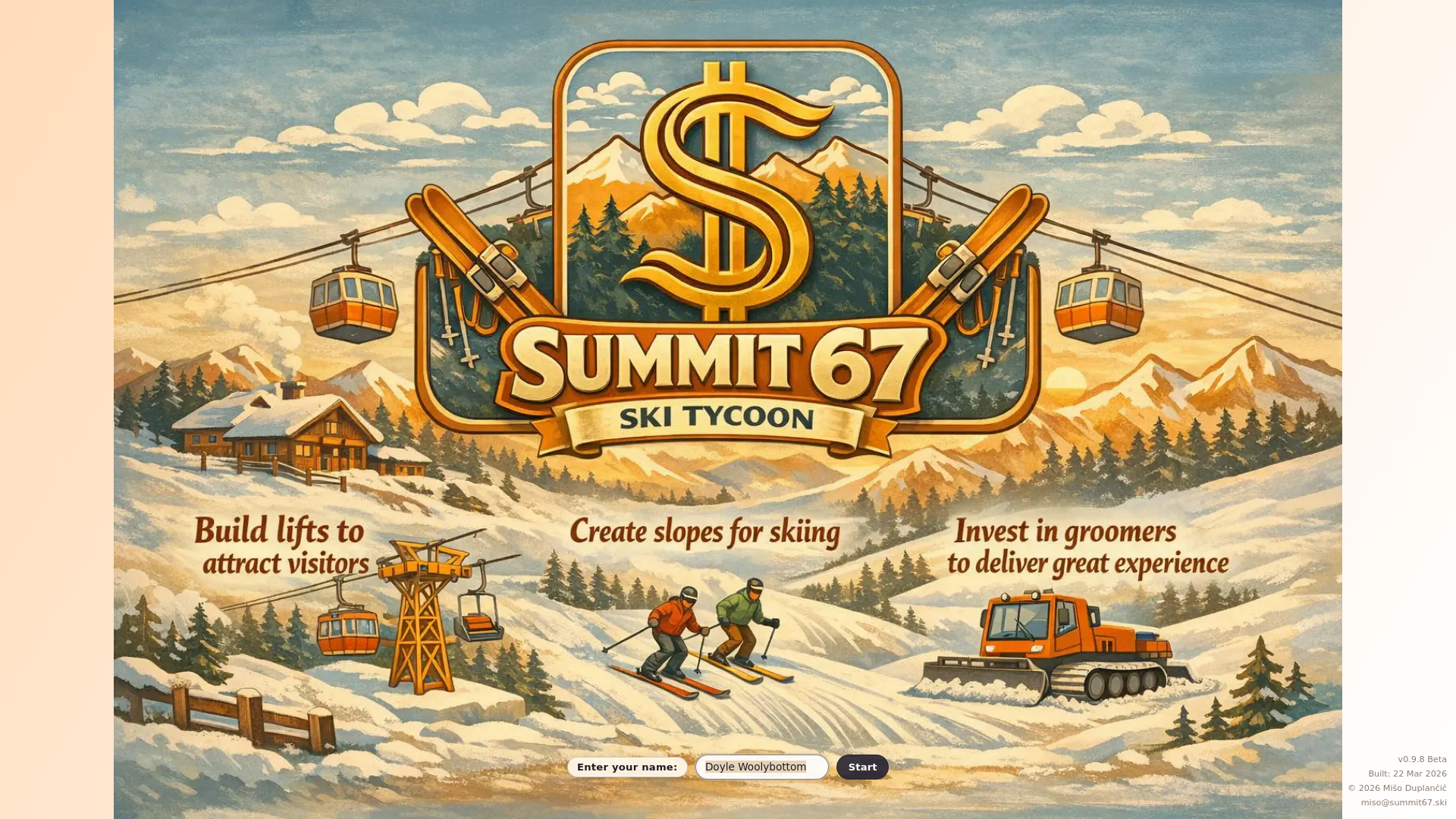 website screenshot of https://summit67.ski/