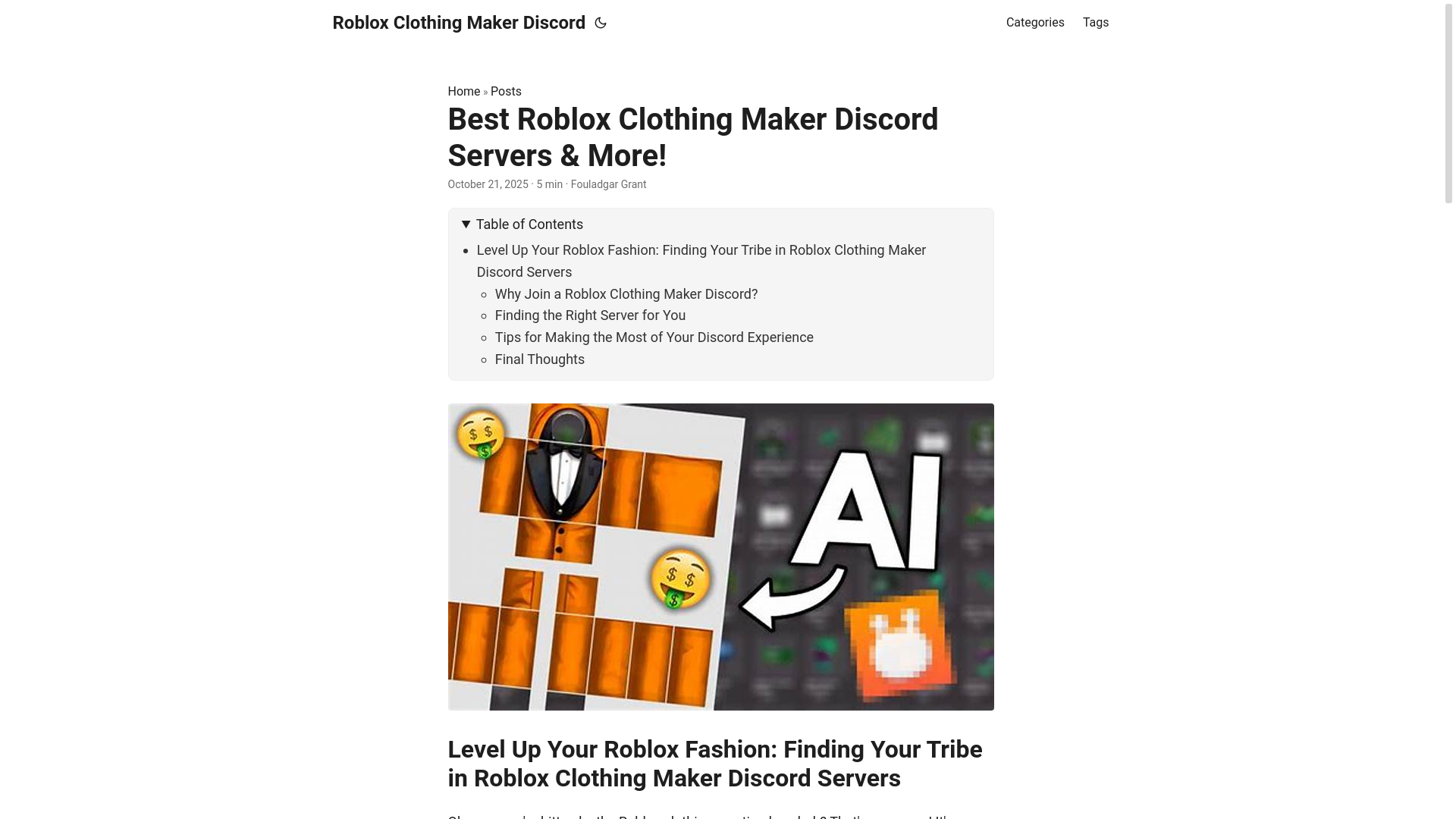 website screenshot of https://roblox-clothing-maker-discord.pages.dev/