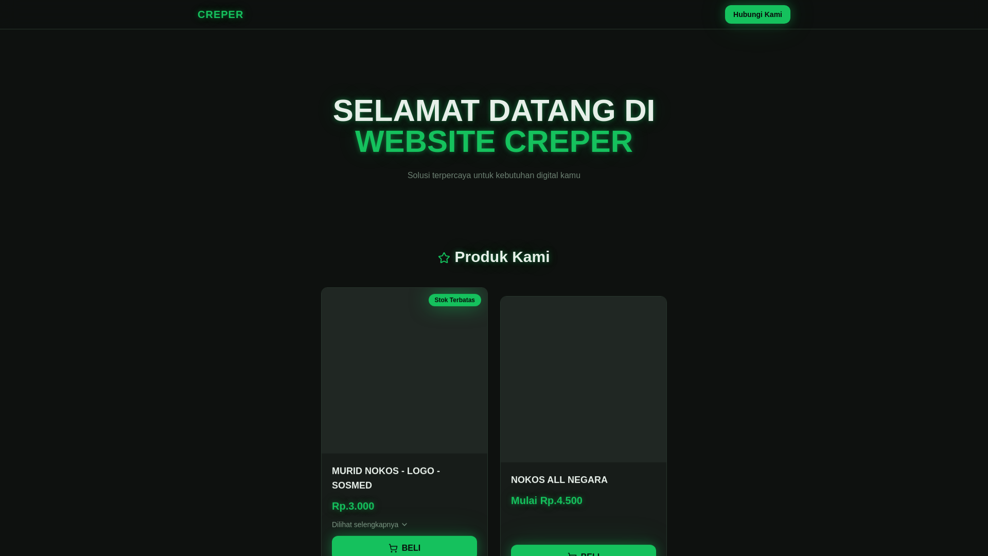 website screenshot of https://creperstore.my.id/