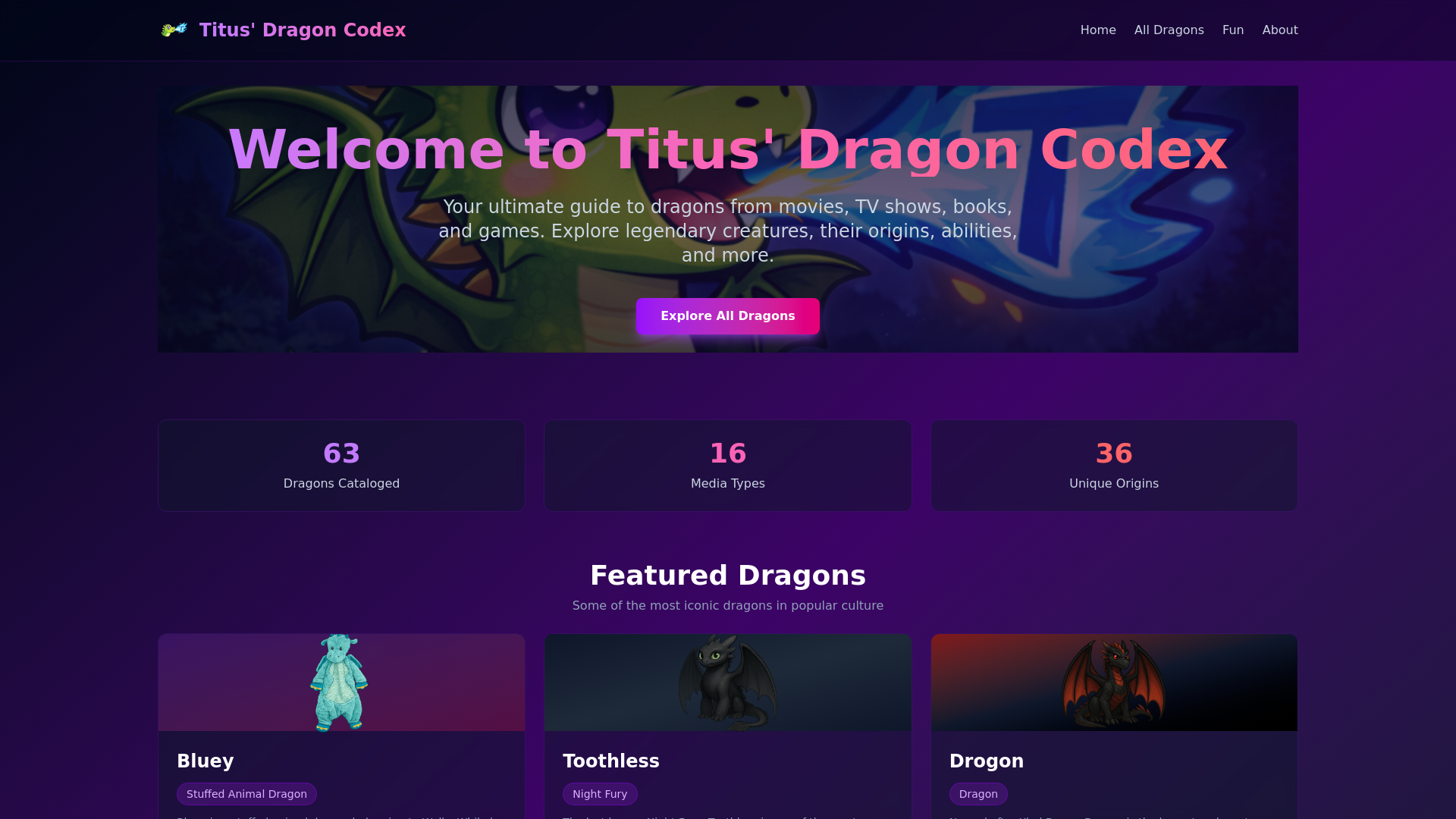website screenshot of https://titusdragon-com-dev.pages.dev/