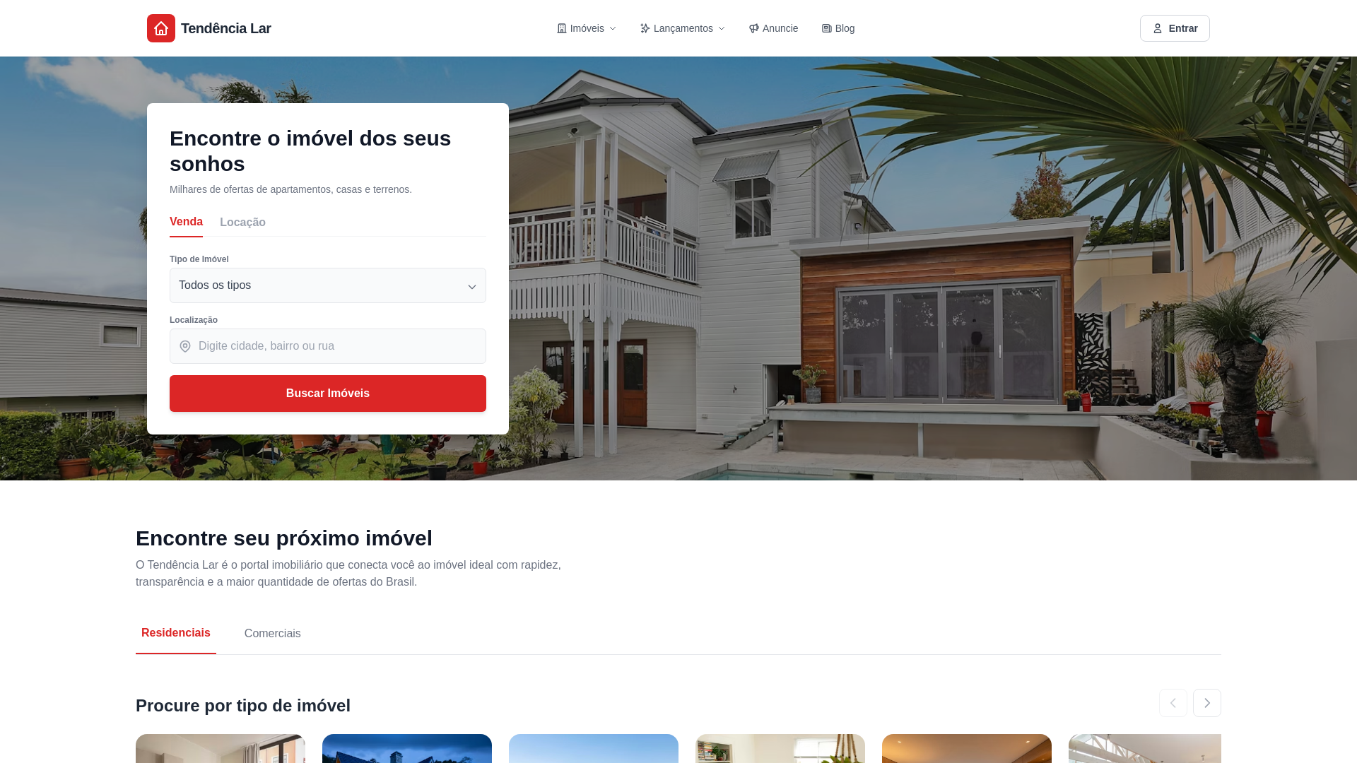 website screenshot of https://tendencialar.com