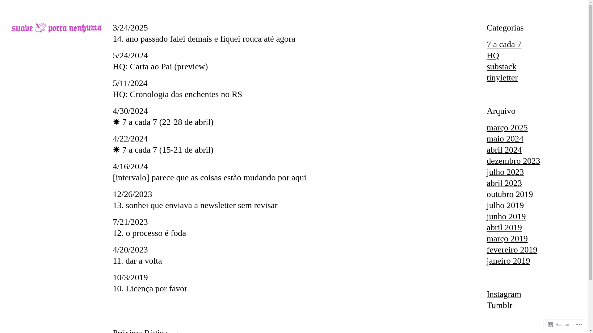 website screenshot of https://suaveporranenhuma.blog/