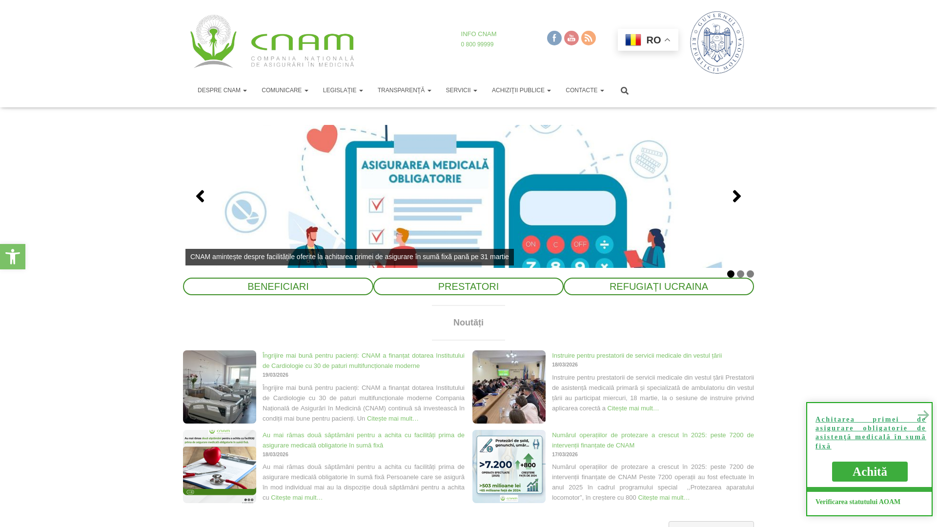 website screenshot of https://cnam.md