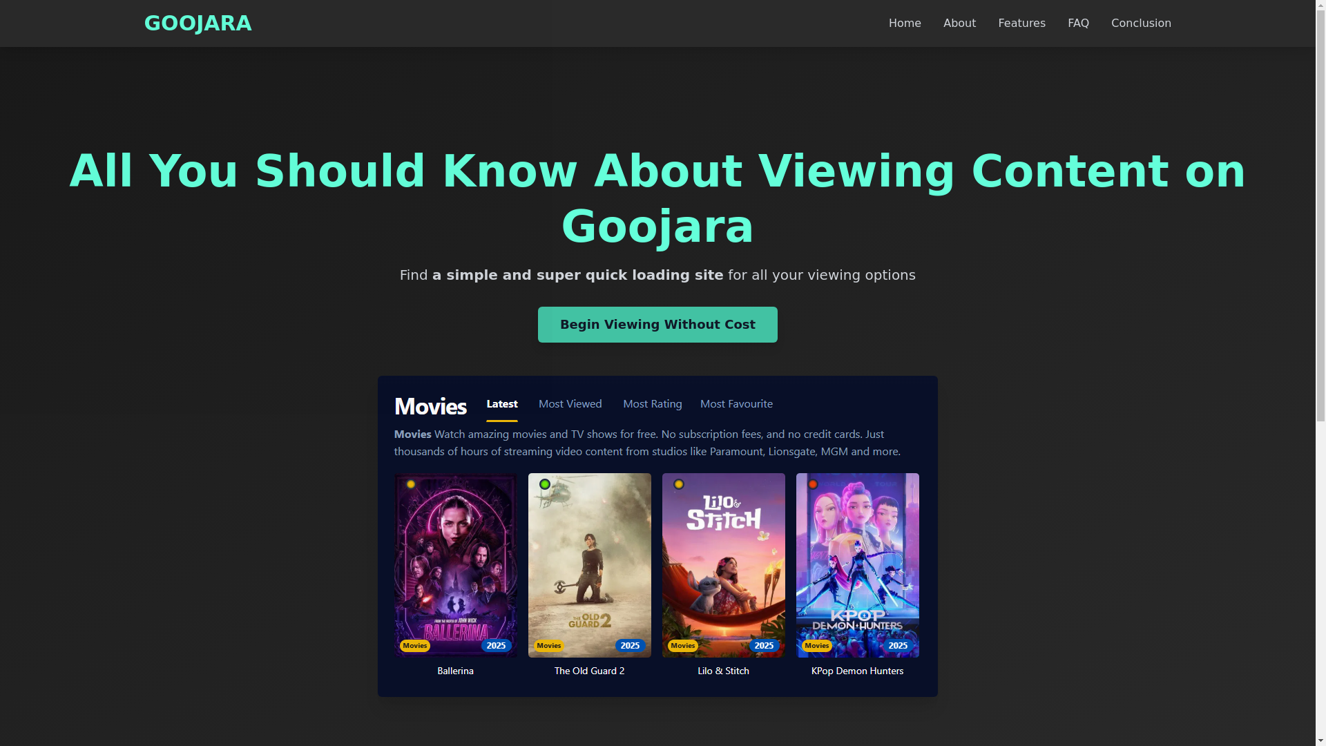 website screenshot of https://goojara-xxe6.pages.dev/