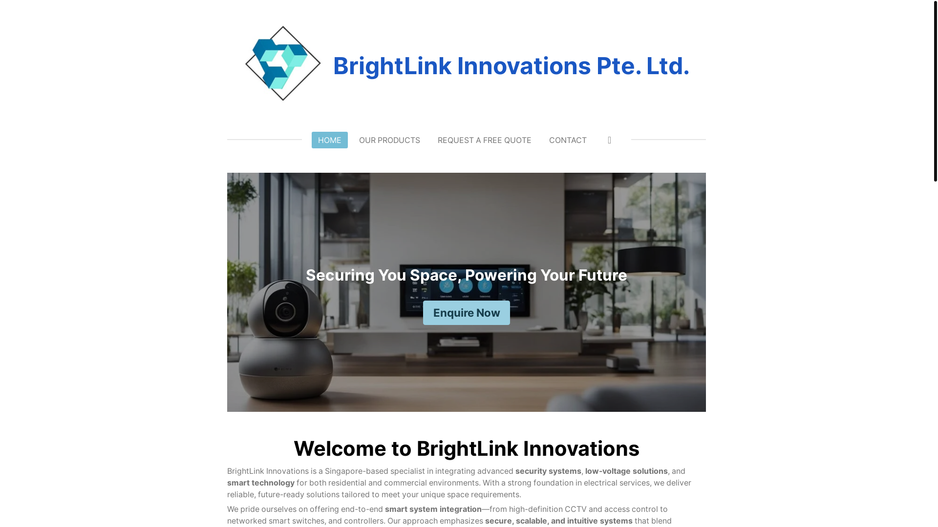 website screenshot of https://brightlinkinnovations.com.sg/
