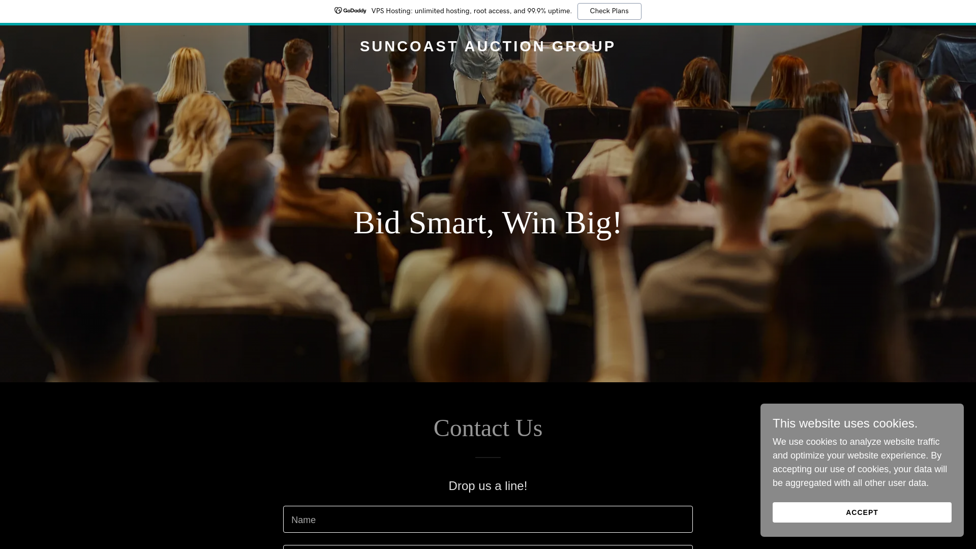 website screenshot of https://suncoastauctiongroup.com/
