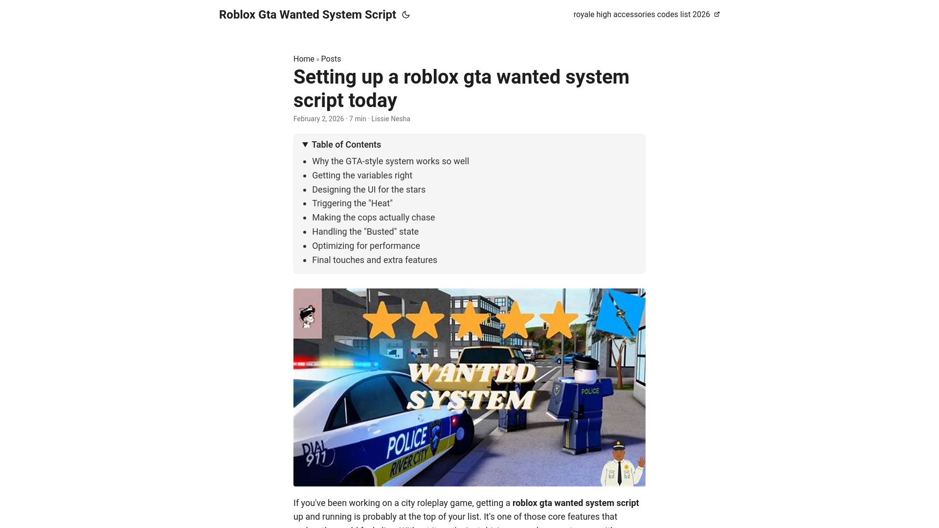 website screenshot of https://roblox-gta-wanted-system-script.pages.dev/
