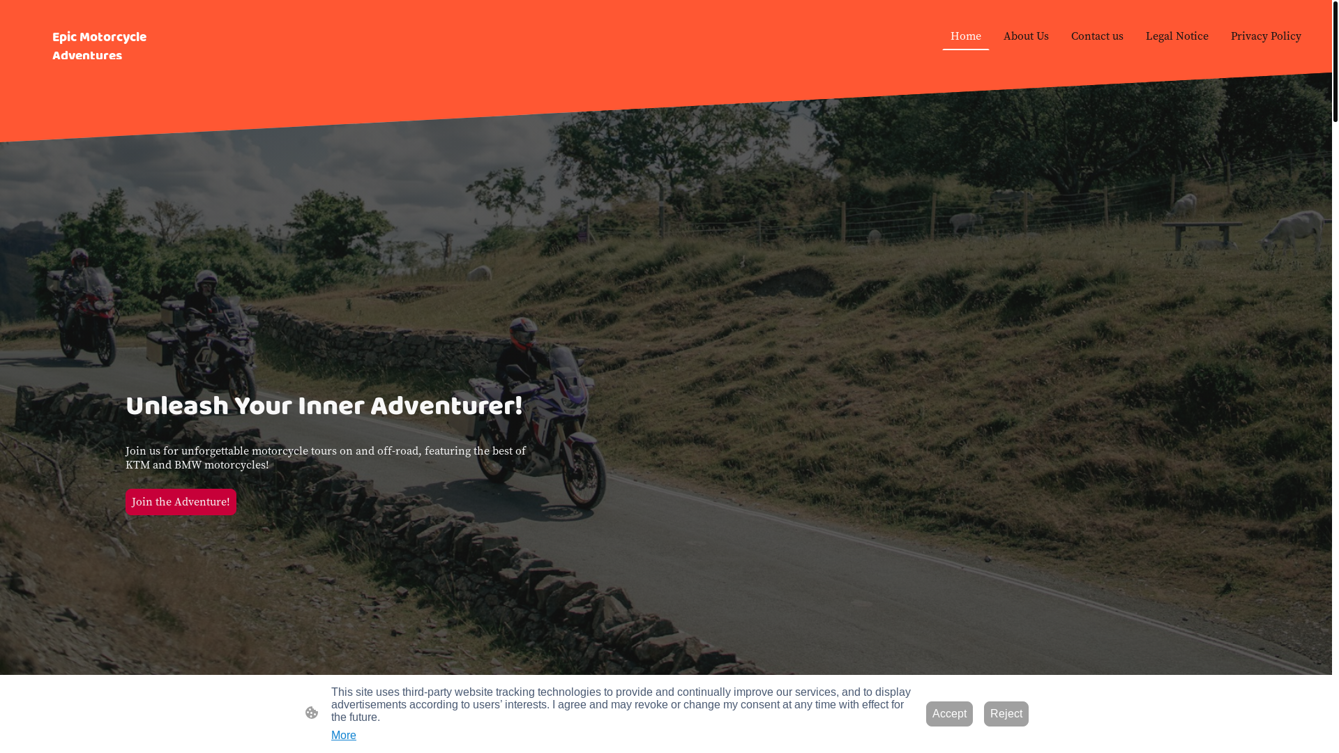 website screenshot of https://epic-bike-adventures.co.uk/