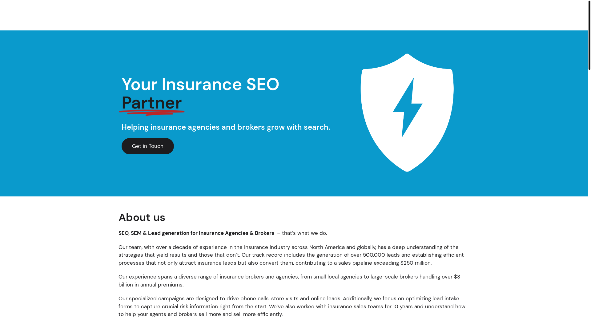 website screenshot of https://teamtruckinginsureleads.com/