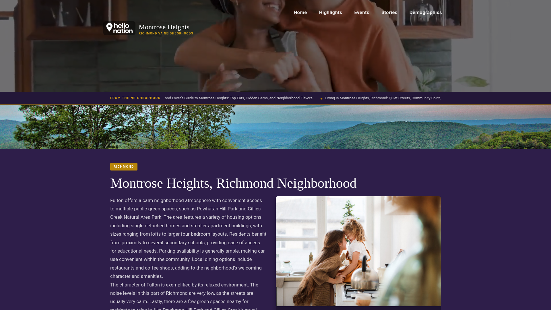 website screenshot of https://montroseheightsrichmondneighborhood.org