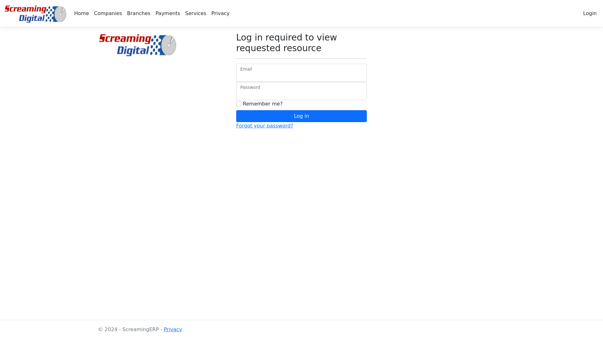 website screenshot of https://screamingdigital.net/