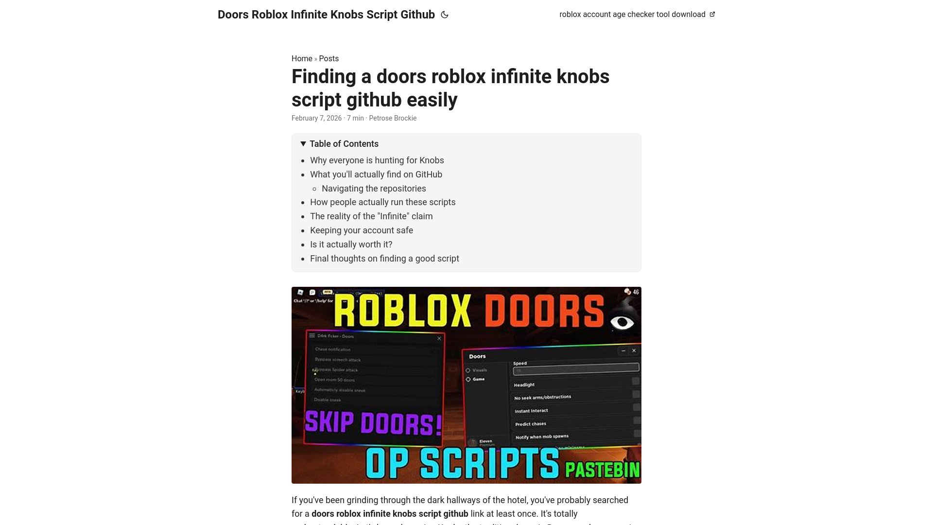 website screenshot of https://doors-roblox-infinite-knobs-script-github.pages.dev/