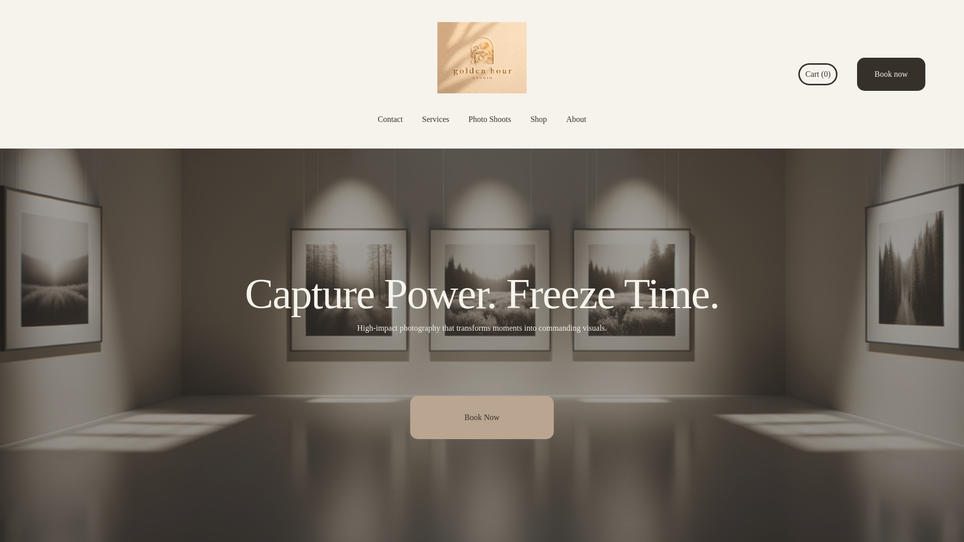 website screenshot of https://goldenhourstudios.org/