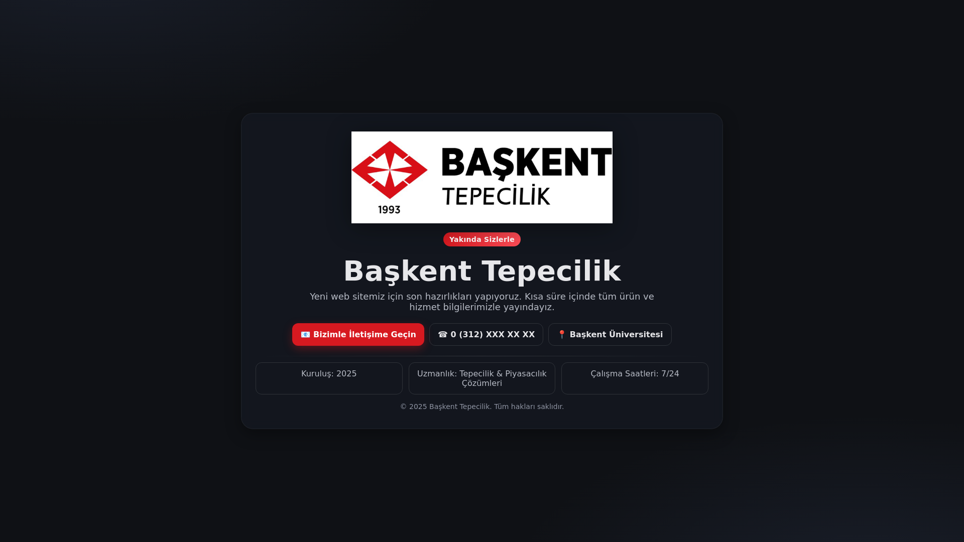website screenshot of https://baskenttepecilik.com/