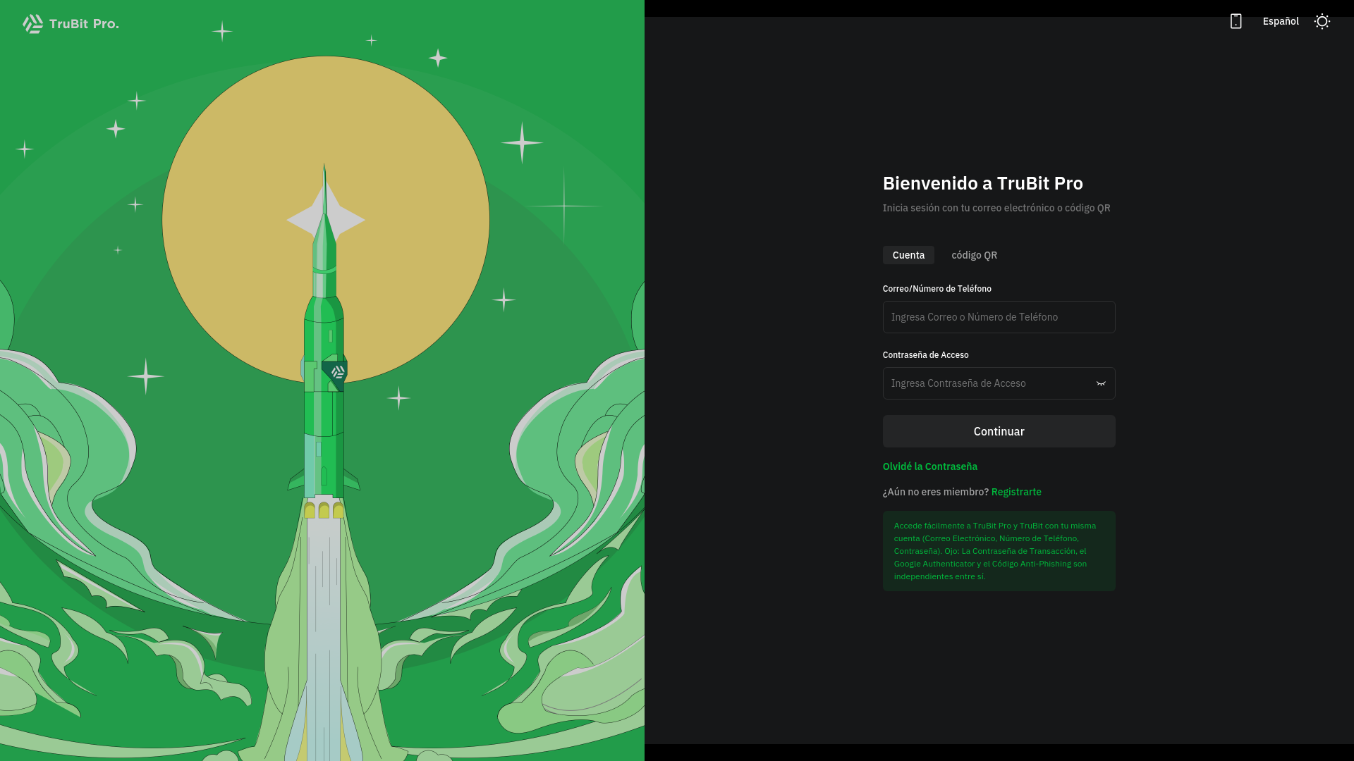 website screenshot of https://trubit-acceder.at/