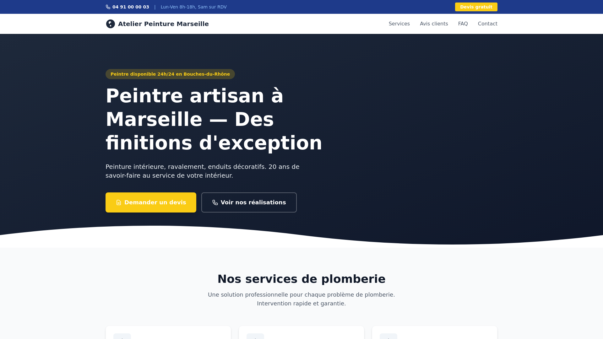 website screenshot of https://demo-peintre.pages.dev/