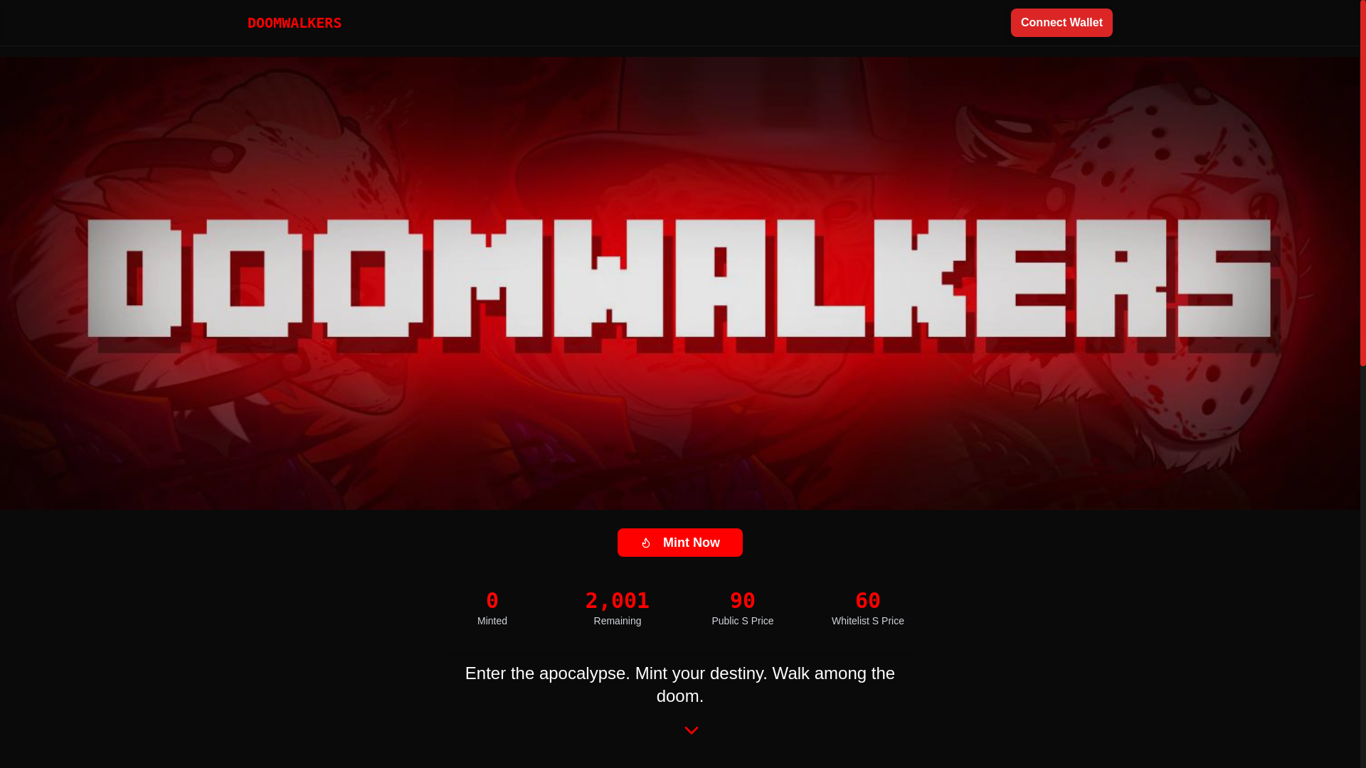 website screenshot of https://doomwalkers.xyz/