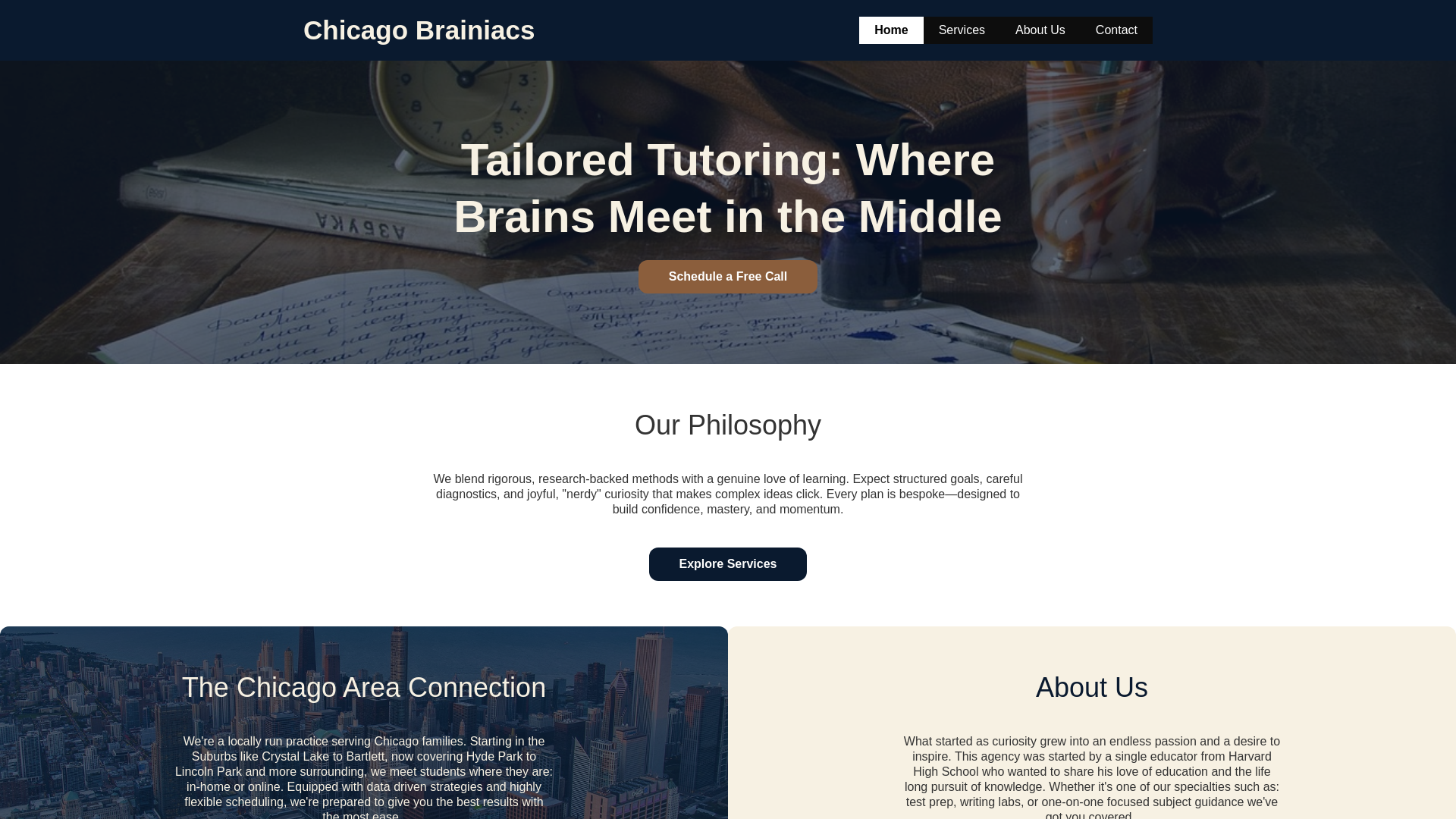 website screenshot of https://chicagobrainiacs.com/